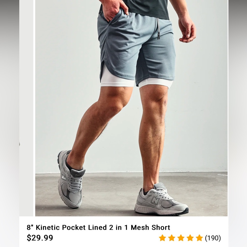 New never worn aha selected kinetic shorts. 8” green, white and grey!